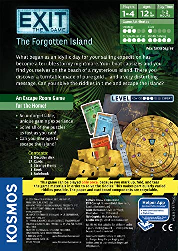 Exit: The Forgotten Island | Exit: The Game - A Kosmos Game | Family-Friendly, Card-Based at-Home Escape Room Experience for 1 to 4 Players, Ages 12+
