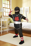 Melissa & Doug Ninja Role Play Costume Set (4 pcs) - Tunic, Pants, Hood, Soft Sword