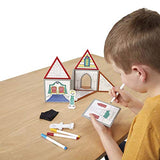 Melissa & Doug Magnetivity Magnetic Tiles Building Play Set – Draw & Build House (15 Pieces, 8 Panels, 4 Dry-Erase Markers)