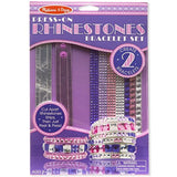 Melissa & Doug Rhinestones Bracelet-Making Set: Press-On Craft Kit & 1 Scratch Art Mini-Pad Bundle (09244)