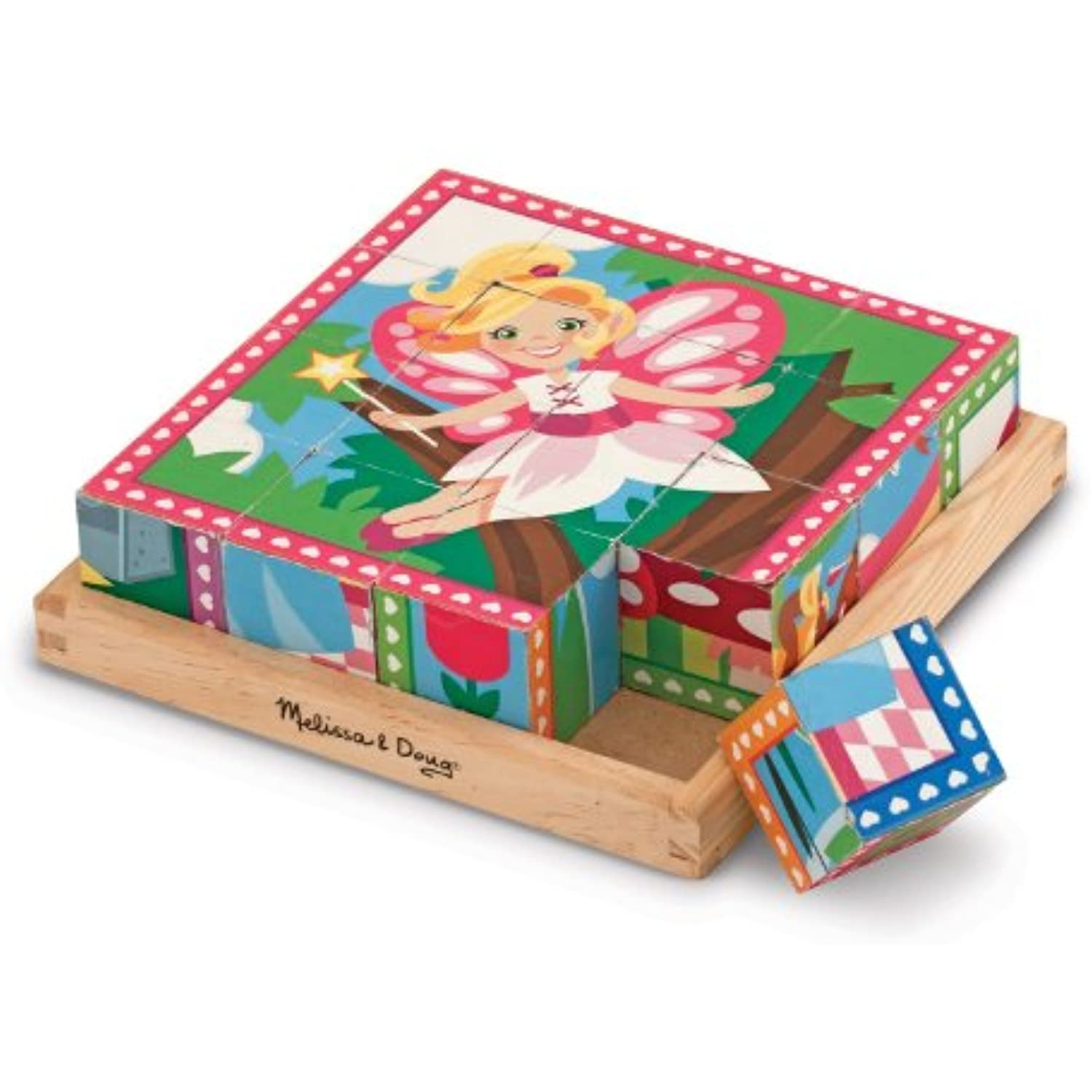 Princess and Fairy Themed Cube Puzzle + FREE Melissa & Doug Scratch Art Mini-Pad Bundle [90407]