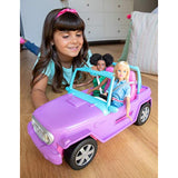 Barbie Off-Road Vehicle, Purple with Pink Seats and Rolling Wheels, 2 Seats, Gift for 3 to 7 Year Olds