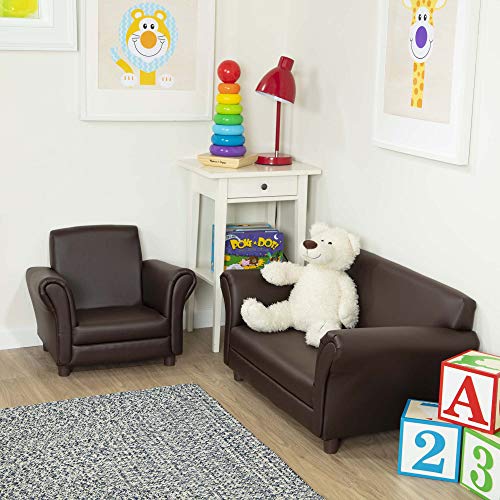 Melissa & Doug Child's Armchair - Coffee Faux Leather