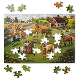 Melissa & Doug Natural Play Cardboard Jigsaw Floor Puzzle: Horse Adventure (100 Pieces)
