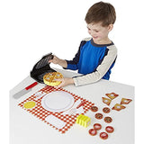 Melissa & Doug Bundle Includes 2 Items Press and Serve Wooden Waffle Set (23 pcs) - Play Food and Kitchen Accessories 11-Piece Brew and Serve Wooden Coffee Maker Set