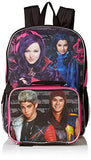 Disney Girls' Descendants Backpack with Lunch Kit, Hot Pink/black, 16" X 12" X 5" - 9" X 7.5" X 3.5"