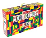 Melissa & Doug Wooden Building Block Set - 200 Blocks in 4 Colors and 9 Shapes