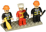 Bundle of 2 |Brictek Mini-Figurines (2 pcs Police/Prisoner & 3 pcs Fire Bridgade Sets)