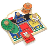 Melissa & Doug First Shapes 'Jumbo Knob' Puzzle & 1 Scratch Art Mini-Pad Bundle (02053)