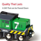 BRIO World 33214 - Freight Battery Engine - 1 Piece Wooden Toy Train Set for Kids Age 3 and Up