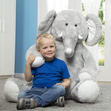 Melissa & Doug Gentle Jumbo Elephant Giant Stuffed Plush Animal (Sits Nearly 3 Feet Tall)