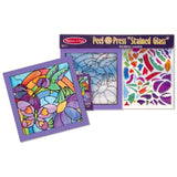 Melissa & Doug Rainbow Garden 'Stained Glass': Peel & Press Sticker by Number Series & 1 Scratch Art Mini-Pad Bundle (04264)