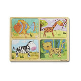 Melissa & Doug Natural Play Wooden Puzzle: Animal Patterns (Four 4-Piece Animal Puzzles)