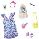 Barbie Storytelling Fashion Pack of Doll Clothes Inspired by Hello Kitty & Friends: Dress, Top & 6 Sweet-Themed Accessories Dolls, Gift for 3 to 8 Year Olds