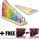 Melissa & Doug Add & Subtract Abacus & 1 Scratch Art Mini-Pad Bundle (09272)