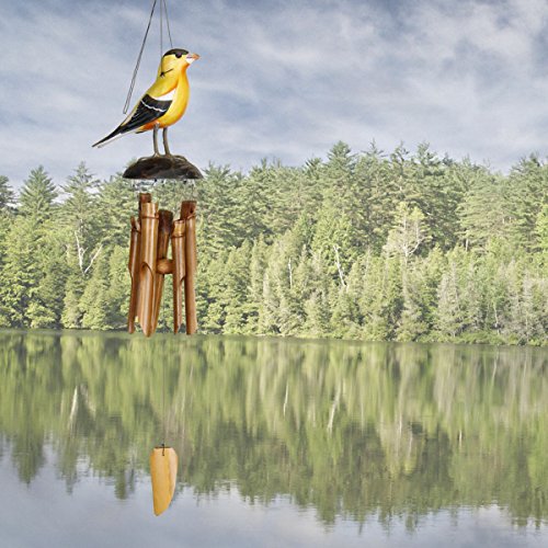 Woodstock Goldfinch Bird Animal Bamboo Wind Chime Outdoor Garden Windchimes CFIN