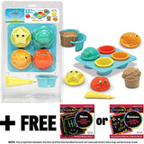Melissa & Doug Seaside Sidekicks Sand Cupcake Set: Sunny Patch Beach Play Series + Free Scratch Art Mini-Pad Bundle [64316]