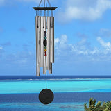 Woodstock Chimes CC7 Woodstock Medium Chakra, Seven Stones-Eastern Energies Collection Chime, 17-1/2-Inch, Silver