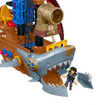 Fisher-Price Imaginext Shark Bite Pirate Ship, Roll from one swashbuckling adventure to the next with this pirate ship playset featuring shark biting action!