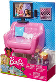 Barbie Indoor Furniture Playset, Living Room Includes Kitten, Furniture and Accessories for Movie and Game Night