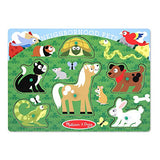 Melissa & Doug Neighborhood Pets Wooden Peg Puzzle (6 pcs)