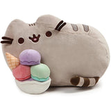 GUND Pusheen Ice Cream Sundae Snackable 12" Stuffed Toy Plush with Puffy Pusheen Sticker Pack