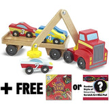Melissa & Doug Wooden Magnetic Car Loader + Free Scratch Art Mini-Pad Bundle [93903]