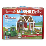 Melissa & Doug Magnetivity Magnetic Tiles Building Play Set – On the Farm with Tractor Vehicle (102 Pieces, STEM Toy)