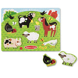Melissa & Doug Farm Animals Wooden Peg Puzzle (6 pcs)