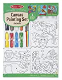 Melissa & Doug Canvas Painting Set: Animals - 3 Canvases, 8 Tubes of Paint