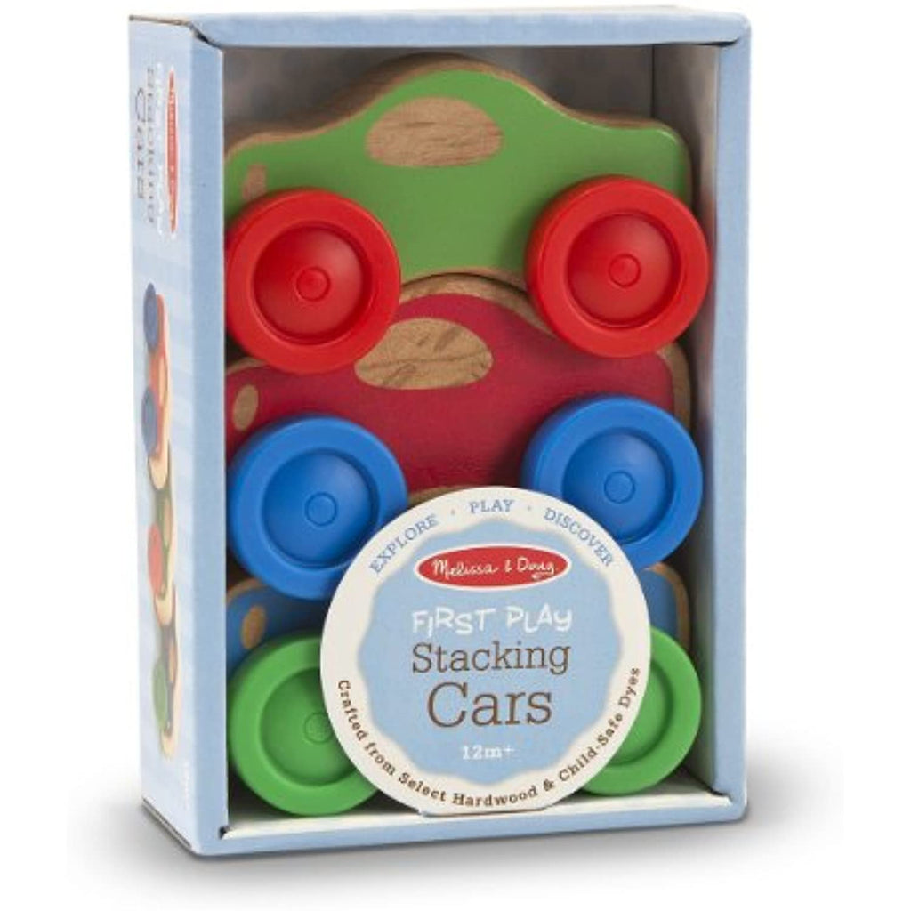 Melissa & Doug Stacking Cars: First Play Series & 1 Scratch Art Mini-Pad Bundle (04051)