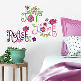 RoomMates Love, Joy, Peace Peel and Stick Wall Decals,Multicolor,10 inch  x 18 inch