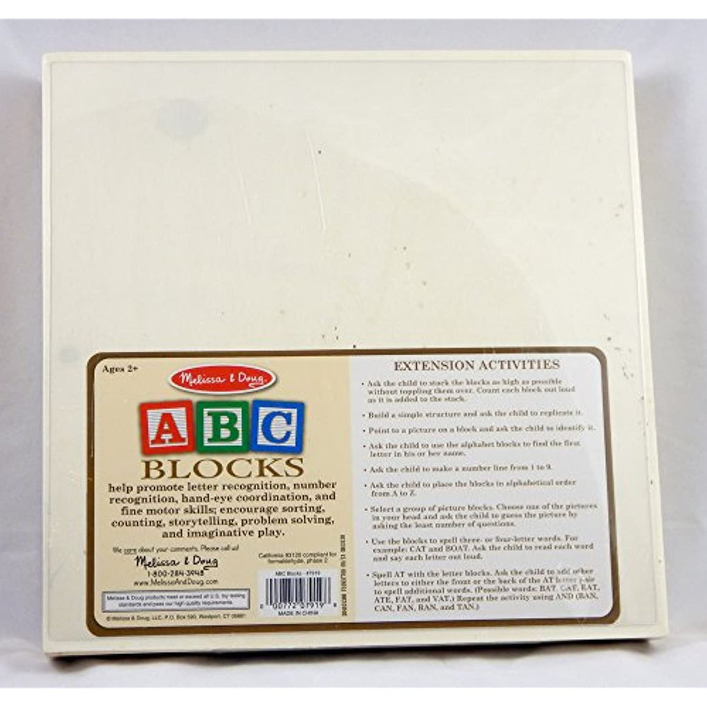 Melissa and Doug ABC Blocks - 60 Wood Blocks Sturdy Storage Box - Ages 2+