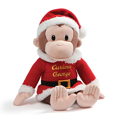 GUND Curious George Holiday Santa Suit Stuffed Animal Christmas Plush, Multicolor, 12