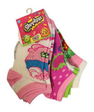 Shopkins Girls Printed No-Show Sock - 5 Pack Multi-Color