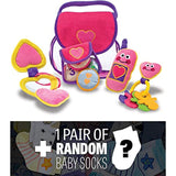 Melissa & Doug Pretty Purse Fill and Spill: First Play Series + 1 Free Pair of Baby Socks Bundle [30496]