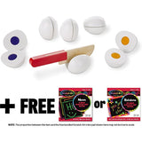 Melissa & Doug Slice & Sort Wooden Eggs: Play Food Set & 1 Scratch Art Mini-Pad Bundle (09301)