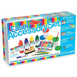 Melissa & Doug Bundle Includes 2 Items Double-Sided Magnetic Tabletop Art Easel - Dry-Erase Board and Chalkboard Easel Accessory Set - Paint, Cups, Brushes, Chalk