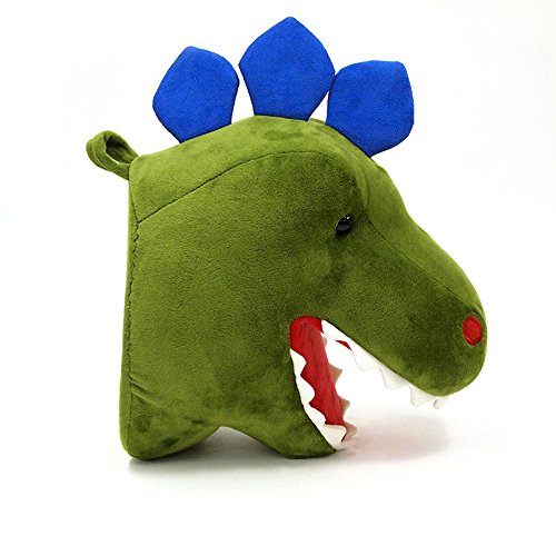 GUND Chomper Plush Dinosaur Head Stuffed Animal Hanging Wall Dcor, Green, 15