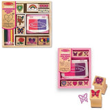 Melissa and Doug 2-Pack Stamp Set Bundle - Friendship Stamp Set with Butterfly and Heart Stamp Set - Creative Fun