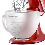 KitchenAid K5GBF Tilt-Head Frosted Glass Bowl with Measurement Markings and Lid, 5-Quart