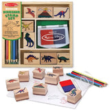 Melissa & Doug Dinosaur: Wooden Stamp Set + FREE Scratch Art Mini-Pad Bundle [16339]