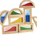 Guidecraft Rainbow Blocks - Sand, Kids Learning & Educational Toys, Stacking Blocks