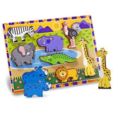 Melissa & Doug Wooden Chunky Puzzle Farm/Pet/Safari/Shapes Puzzle (8 Piece)