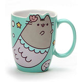 Enesco Pusheen Mermaid Mug bundle with Hey Journal and Meowmaid Stickers