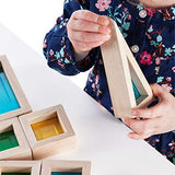 Guidecraft Rainbow Blocks Set - 30 Pcs. Kids Learning & Educational Toys, Stacking Blocks