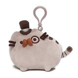GUND Pusheen Fancy Cat Plush Stuffed Animal Backpack Clip, Gray, 4.5"