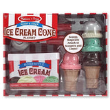 Melissa & Doug Slice and Bake Wooden Cookie Play Food Set Wooden Scoop and Serve Ice Cream Counter (28 pcs) - Play Food and Accessories