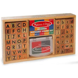 Melissa & Doug Alphabets: Wooden Stamp Set + Free Scratch Art Mini-Pad Bundle [35576]