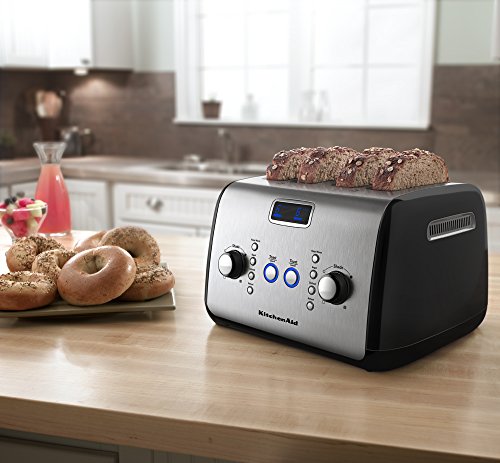 KitchenAid KMT423OB 4-Slice Toaster with One-Touch Lift/Lower and Digital Display - Onyx Black